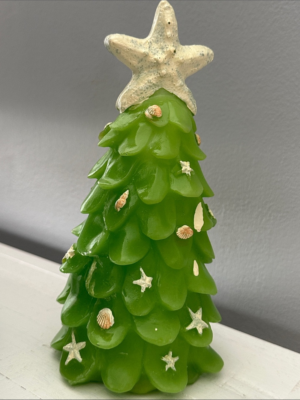 Beach Star Vivid Lime Green Christmas Tree Candle Unbranded